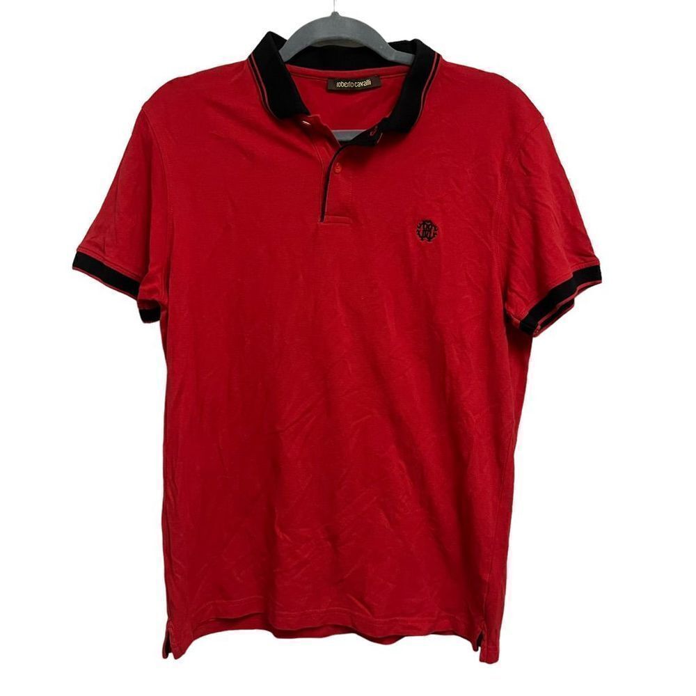 Roberto Cavalli Men’s Red Polo Collar Shirt Size XL